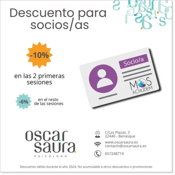 Descuento para socios y socias de Mos Achudem